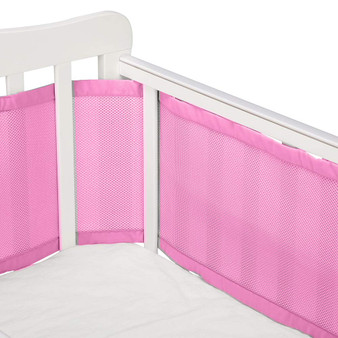 Pink Color Belsden Baby Breathable Crib Bumper Pads for Girl Machine Washable 4 Pieces Separated Workmanship Fits Standard Cribs Well Soft Smooth Microfiber Fabric 
