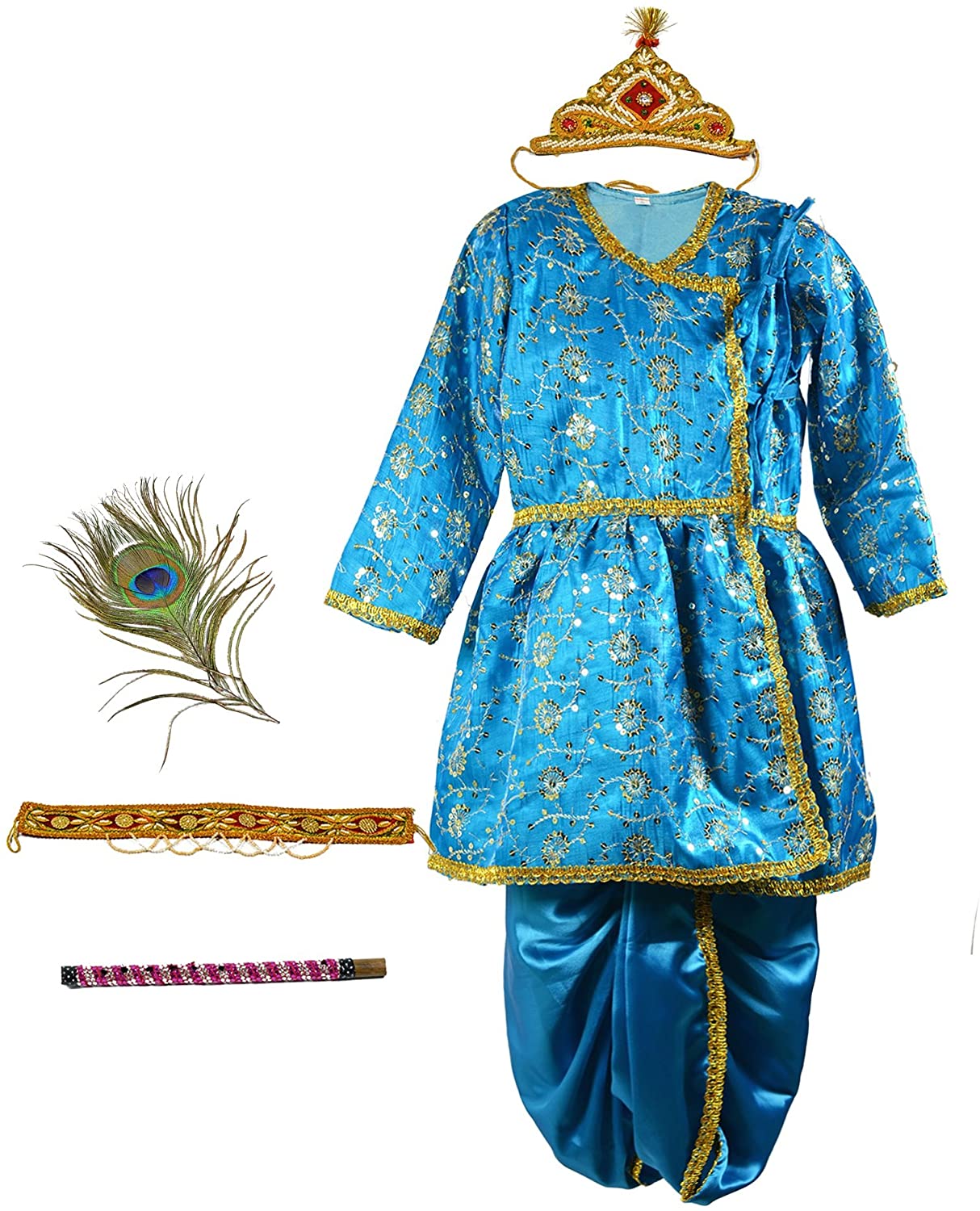 Radha and Krishna Brocade Fabric Janmashtami Mythological Character Co –  Raj Costumes