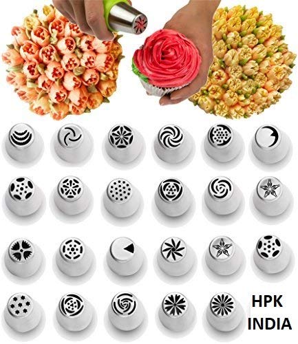 MAFAHH Decorating Tool Decorating Cake Nozzles Rose Flower- 1M and 2D, Rose  Petal Nozzle with Flower Nail- (1 Piece) Steel Quick Flower Icing Nozzle  Baking Pastry Decorating Tool Decorating Cake Nozzles Rose