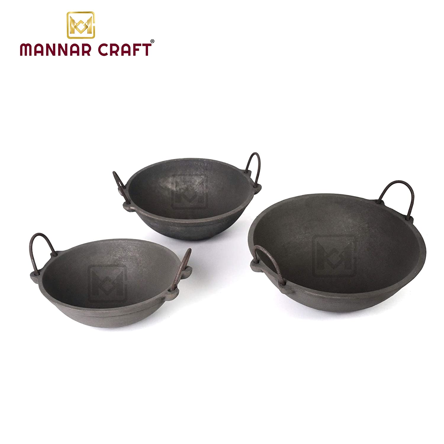 Mannar Craft Store  Cast Iron Kadai (8 Inch)