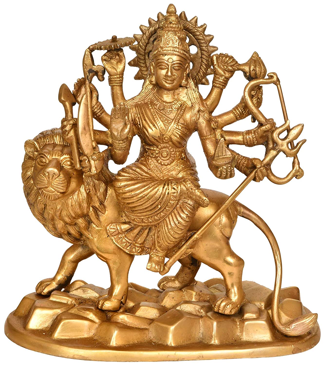 Golden Goddess Durga Maa Brass Statue, For Worship at Rs 1900/kg in  Kumbakonam