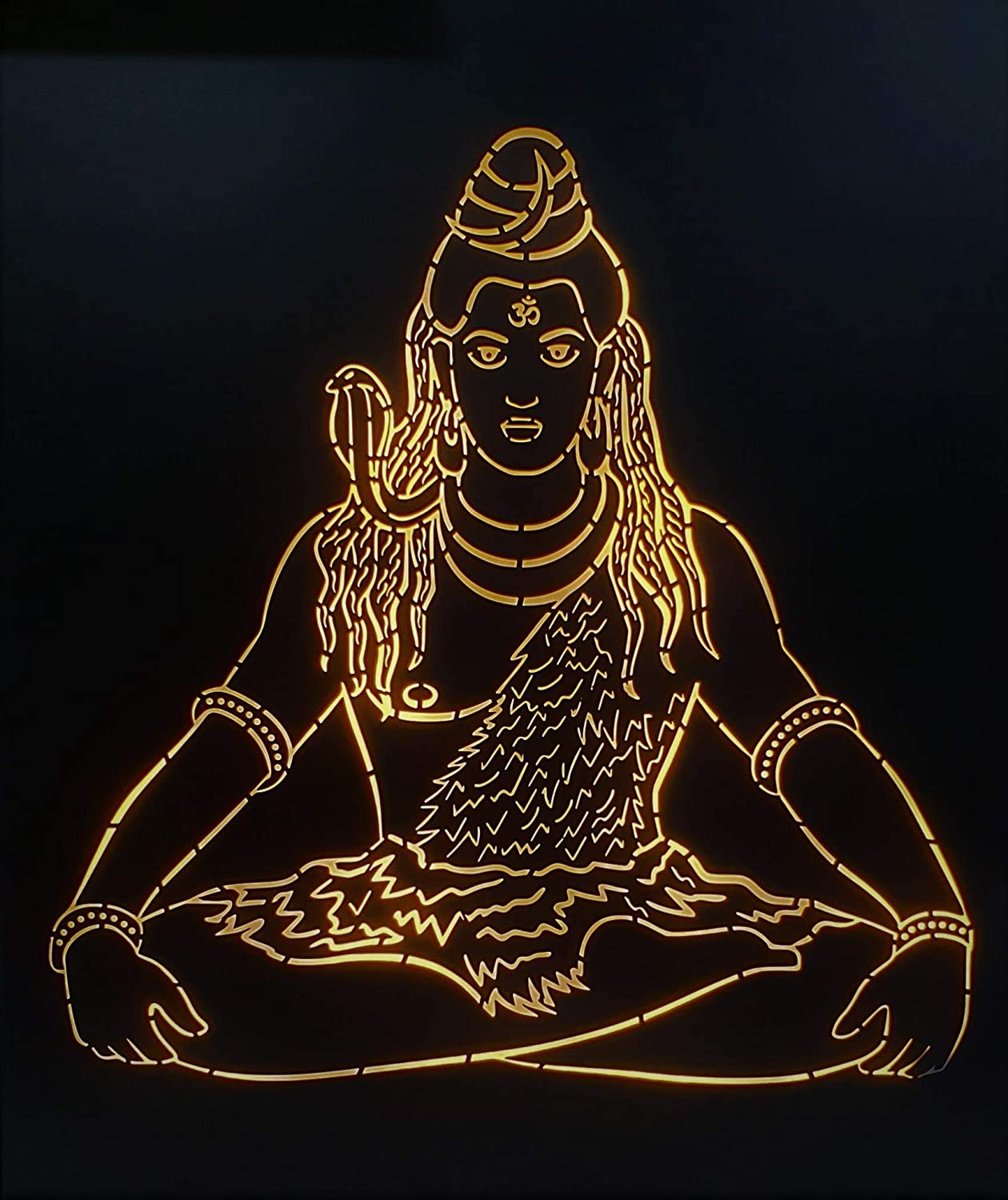 Sunshine Lord Shiva Mahadev Shivji Mahakal Bholenath Wall Mounted/Antique  Art Work Frame with Led Light (