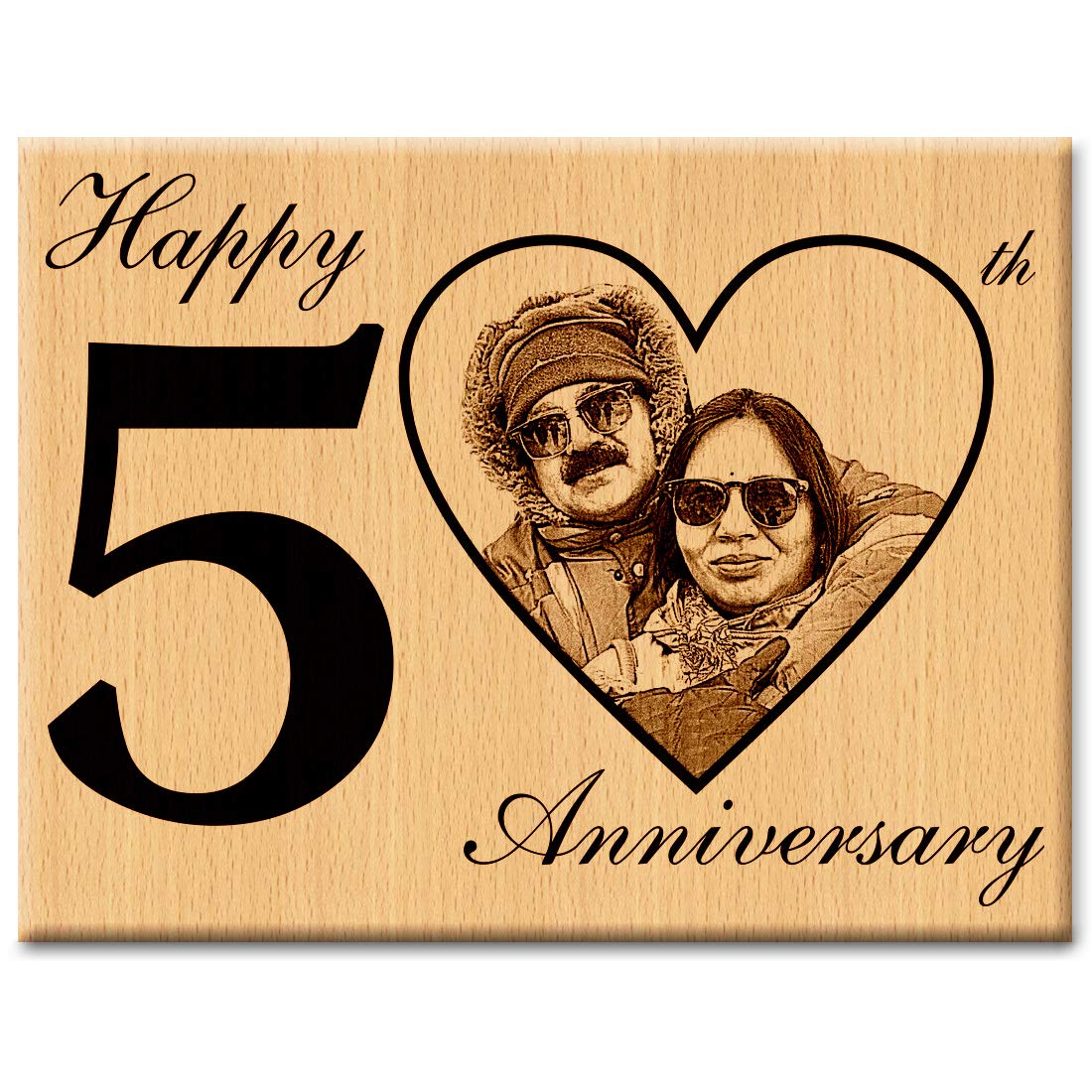 Buy Incredible Gifts India Personalized Engraved Wooden Photo Plaque Gift  For Couples (7 X 4 Inches, Brown) Online at desertcartINDIA