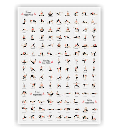 Lab No. 4 - The Quotography Department Paper Yoga Posture Standing Asanas  Poses Poster (A3/11.7 X 16.5-inch, White) : : Home & Kitchen