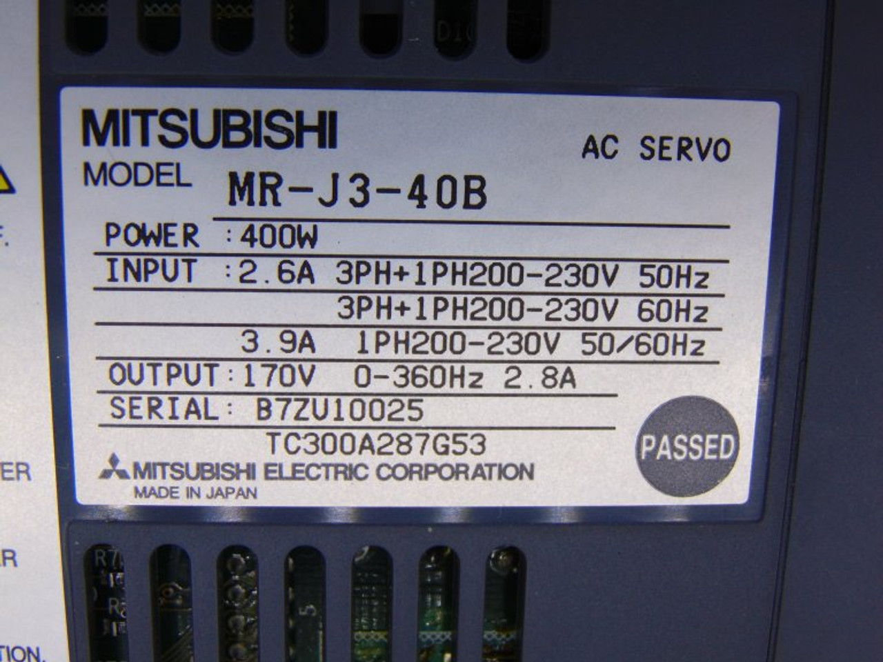 Mitsubishi MR-J3-40B Servo Drive