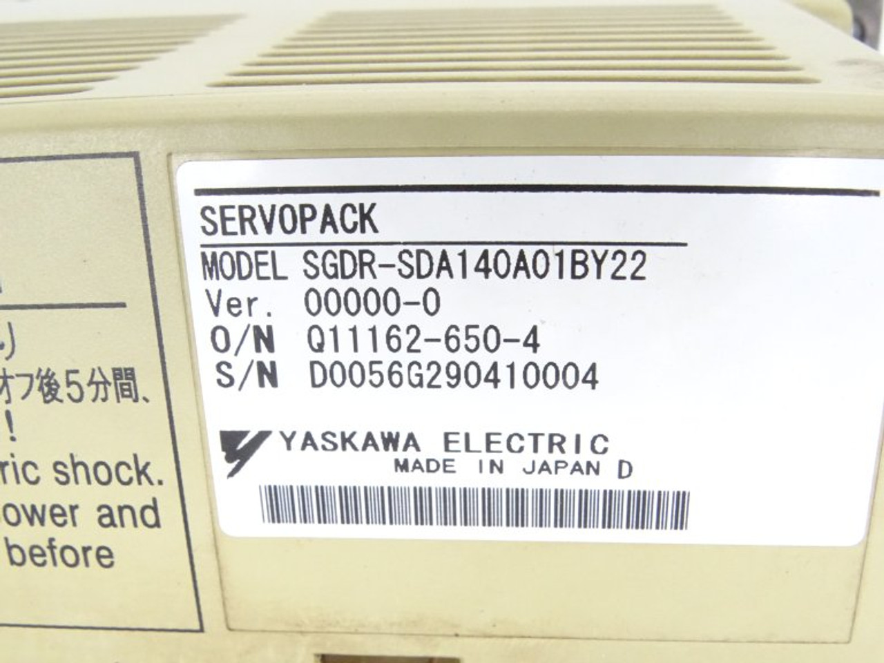 YASKAWA ELECTRIC SGDR-SDA140A01BY22 DRIVE