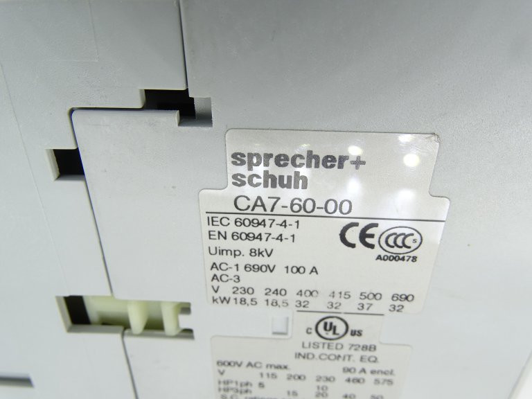 Sprecher + Schuh Contactor CA7 55 00 120   North East Escalator Parts