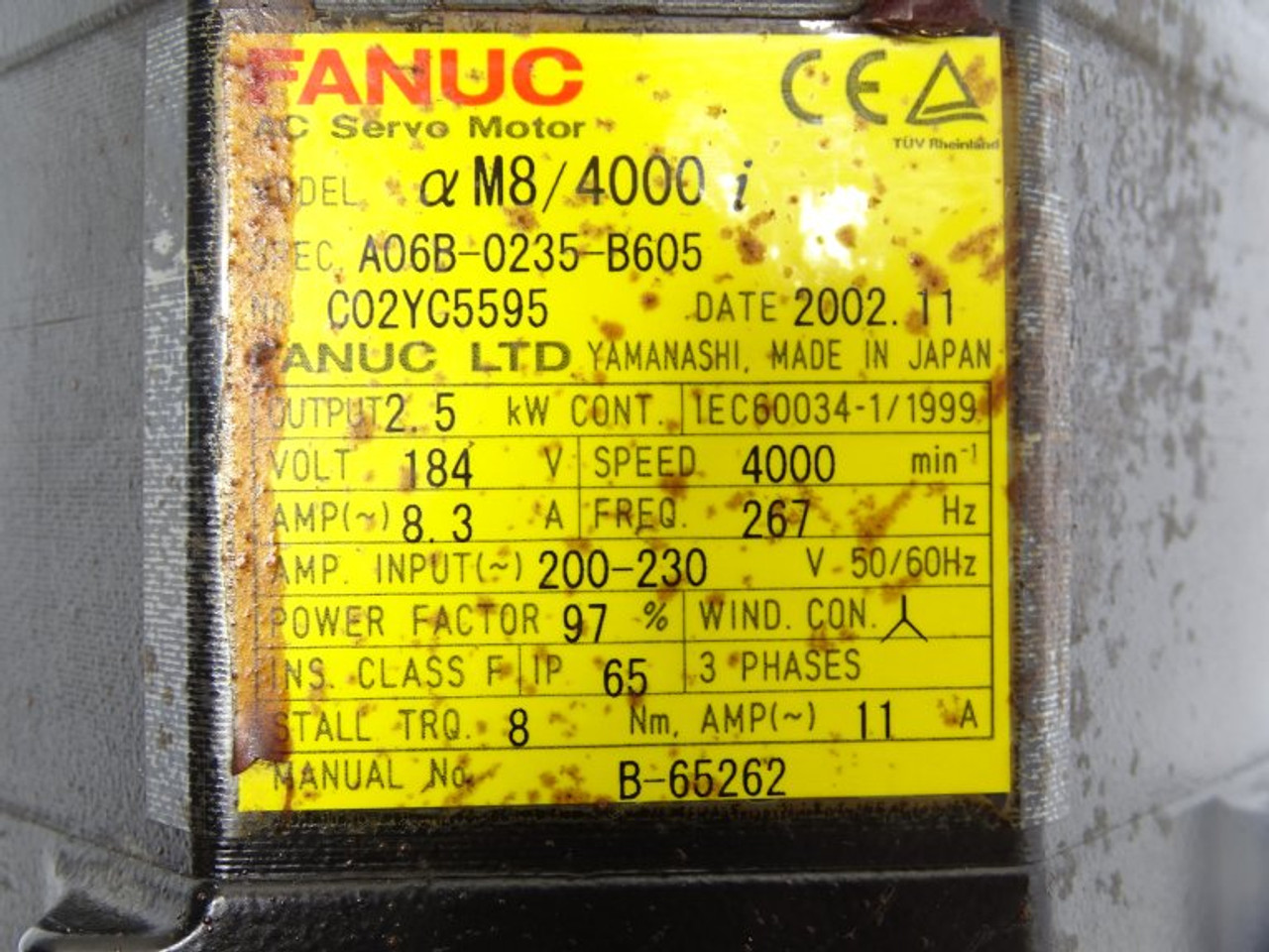 Fanuc A06B-0235-B605 Servo Motor