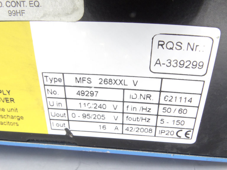 Key Technology MFS 268 XXL V Drive