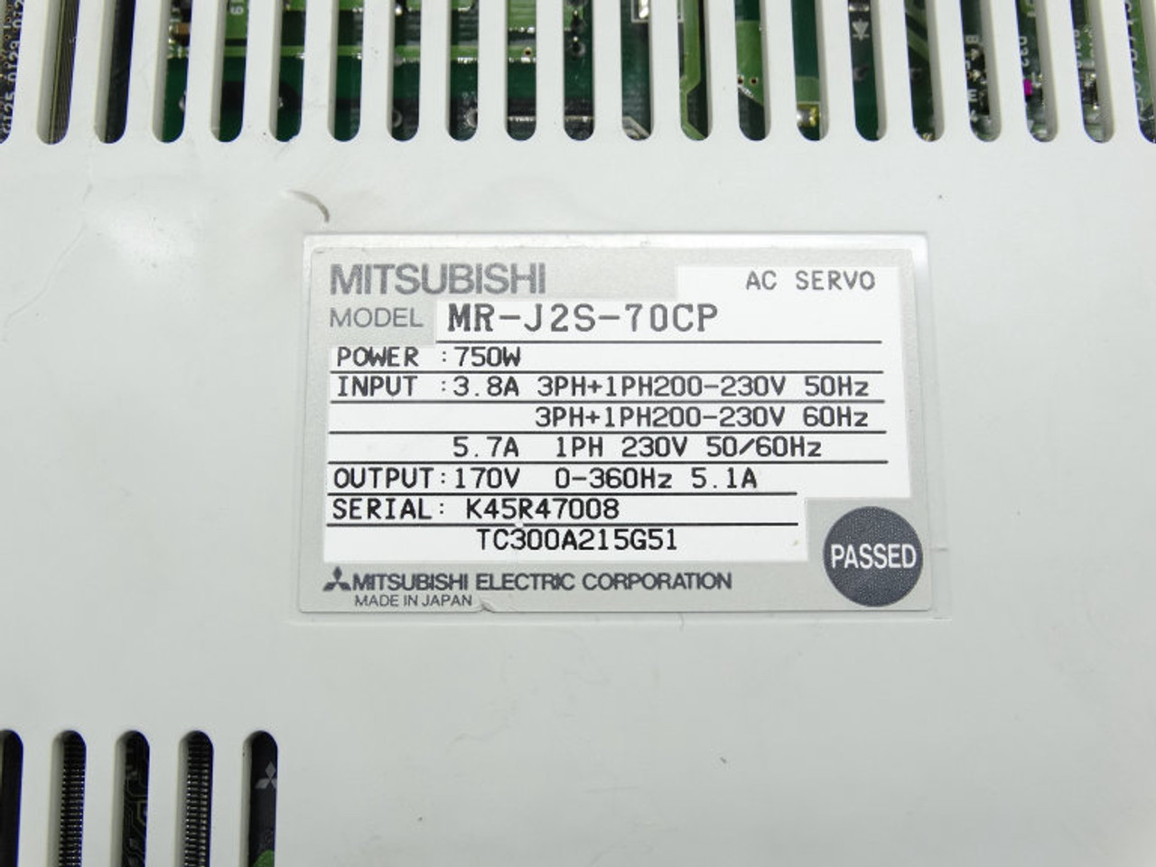 Mitsubishi MR-J2S-70CP Servo Drive