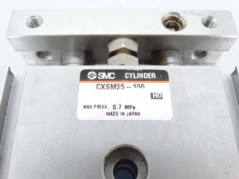 SMC CXSM25-75 Aluminum Air Cylinder with Guide Rod Plate, Slide Bearing