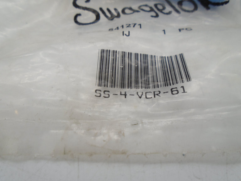 Swagelok SS 4 VCR 4 03816 316 SS VCR Face Seal Fitting   IMS Supply
