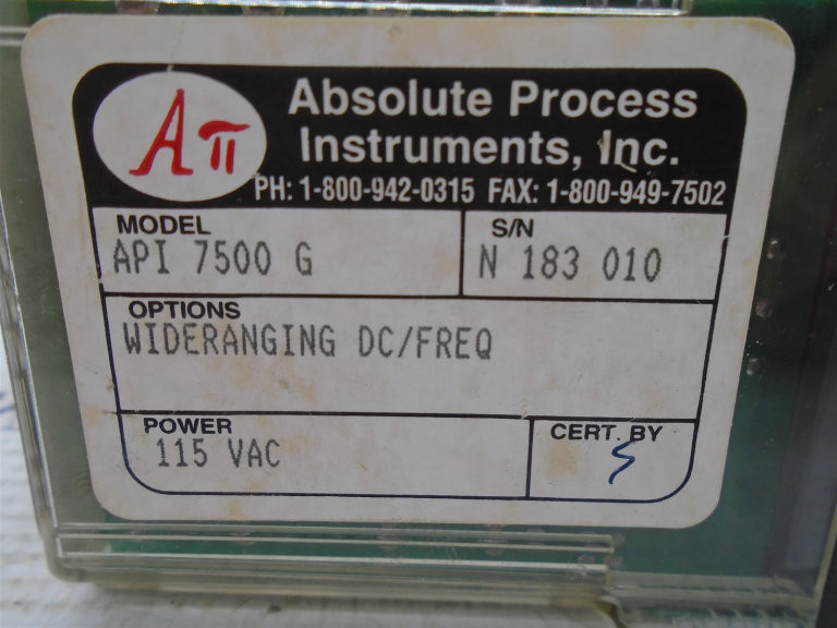 Absolute Process Instruments API 7500 G Relay