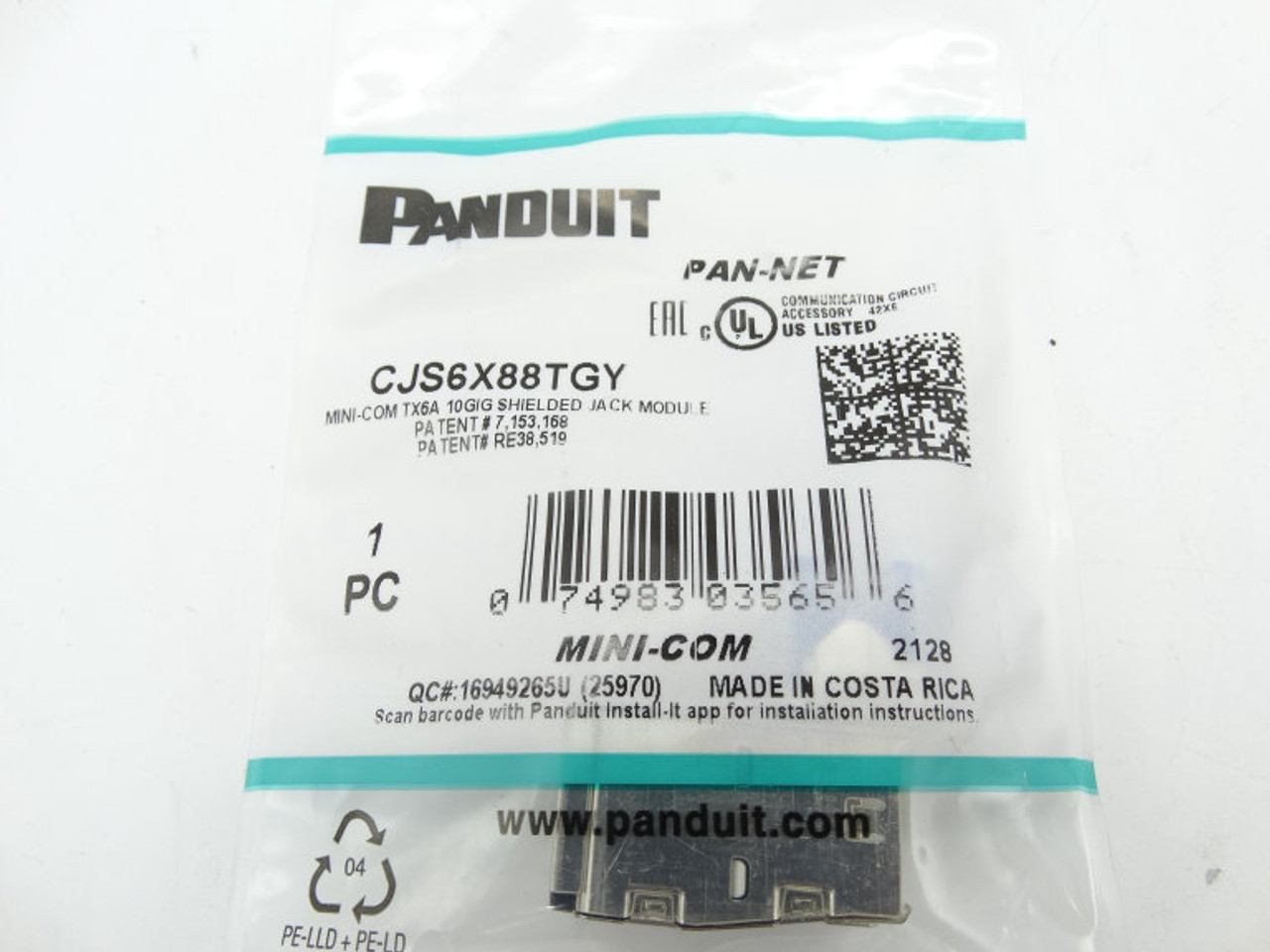 PANDUIT CJ6X88TGIW 50個入り Panduit SP6X88-C Modular Plug (Pack of 100): Amazon.com