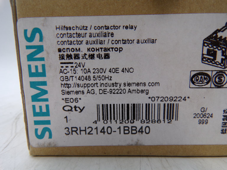 SIEMENS 3RH2140-2BB40 Contactor - Industrial Electrical Relay, New In Box