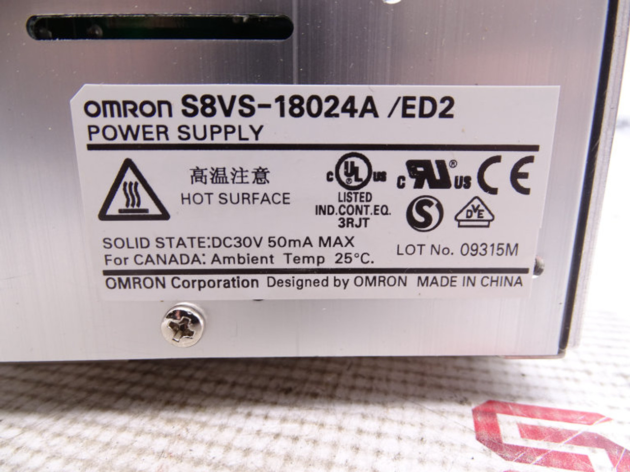 OMRON S8VS-18024A POWER SUPPLY