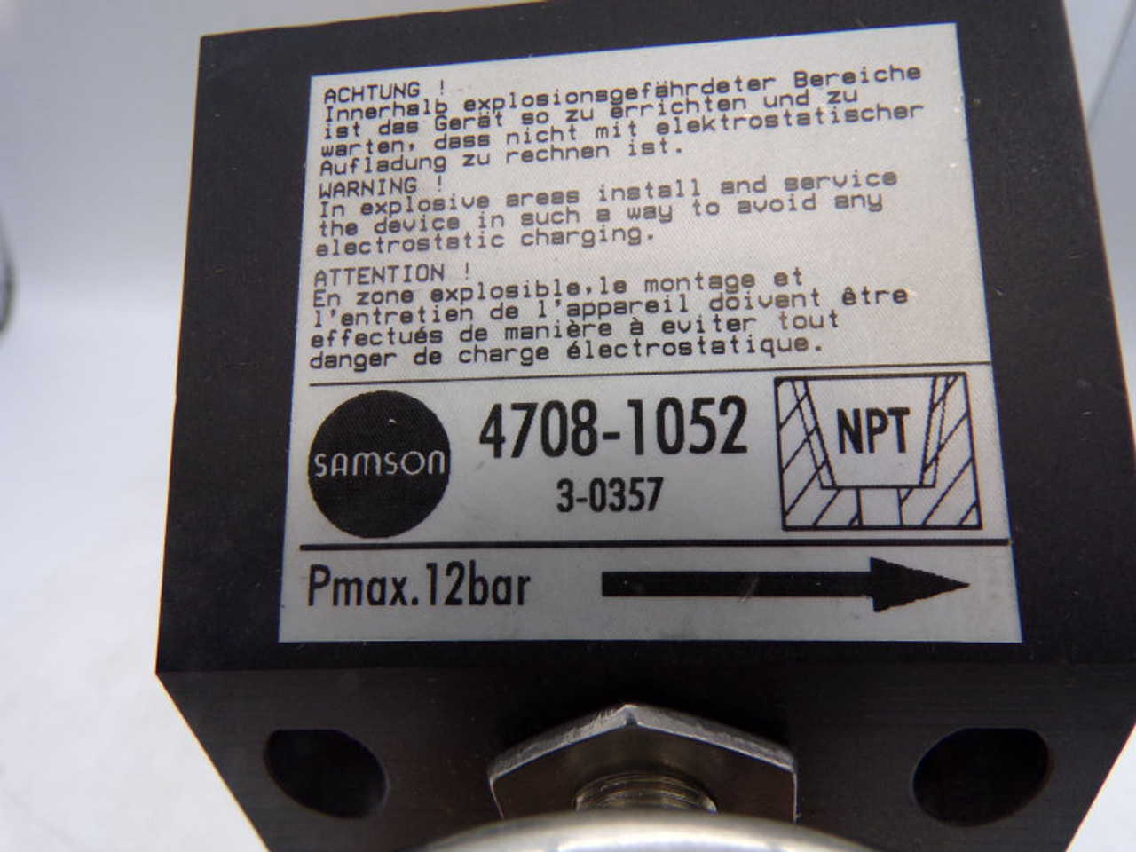 Samson Technologies 4708-1052 Air Pressure Regulator