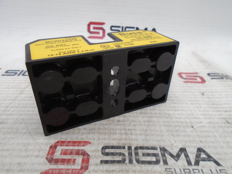 Bloc De Fusibles Bussmann Buss BC6032SQ 30A 600V - Occasion, Retiré D'un Environnement Fonctionnel