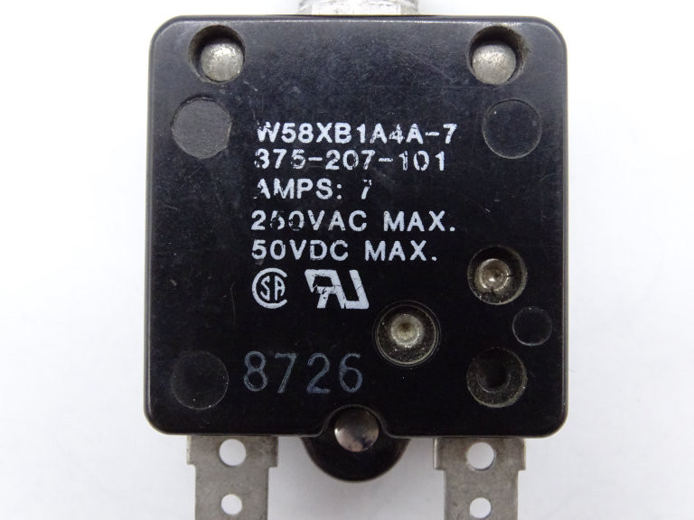 Potter Brumfield 15 Amp 120V Circuit Breaker W28XQ1A-15 - Replacement For Club Car Chargers