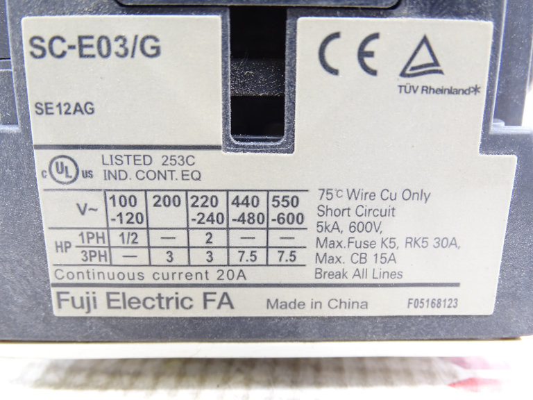 Contattore Magnetico Fuji Electric SC-E03 220V – Nuovo (Spedizione Gratuita)