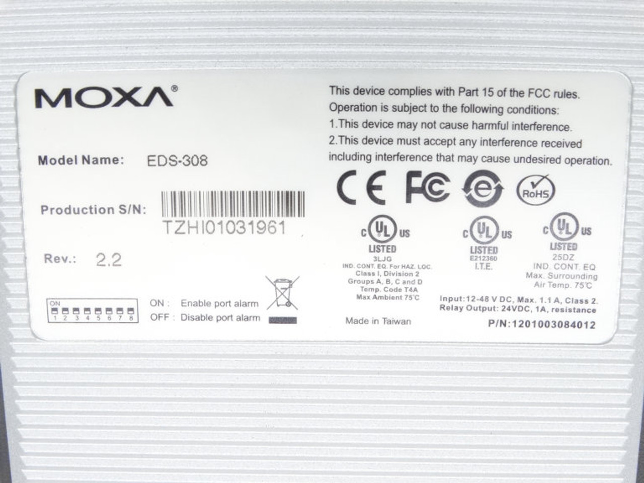 The Moxa Group EDS-308 Ethernet Switch