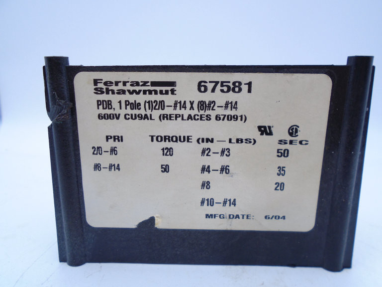 Mersen 67581 Power Distribution Block
