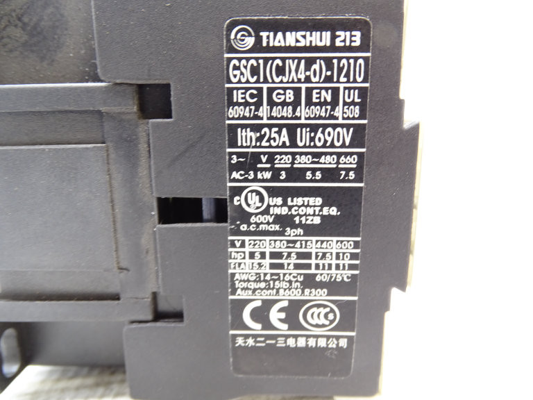 Tianshui 213 GSC1 (CJX4-D)-1210 M7 Contactor