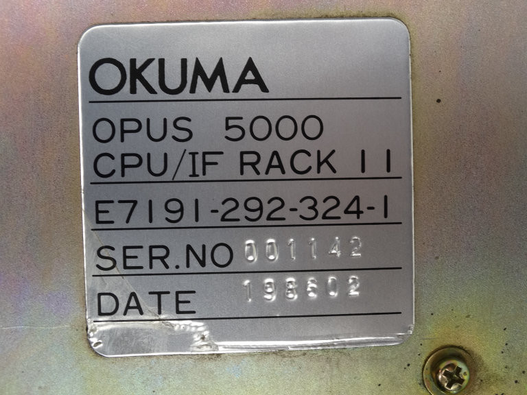 Okuma E7191-292-324-1 PLC Rack