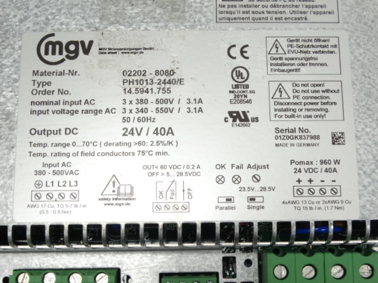Mgv PH1013-2440/E Power Supply