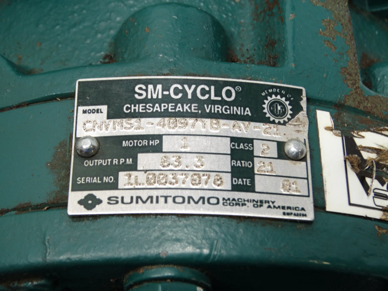 ヤ―キンＭＳ88Ｂ Sumitomo TC-FV W/ CNVMS1-4097YB-AV-21 Motor