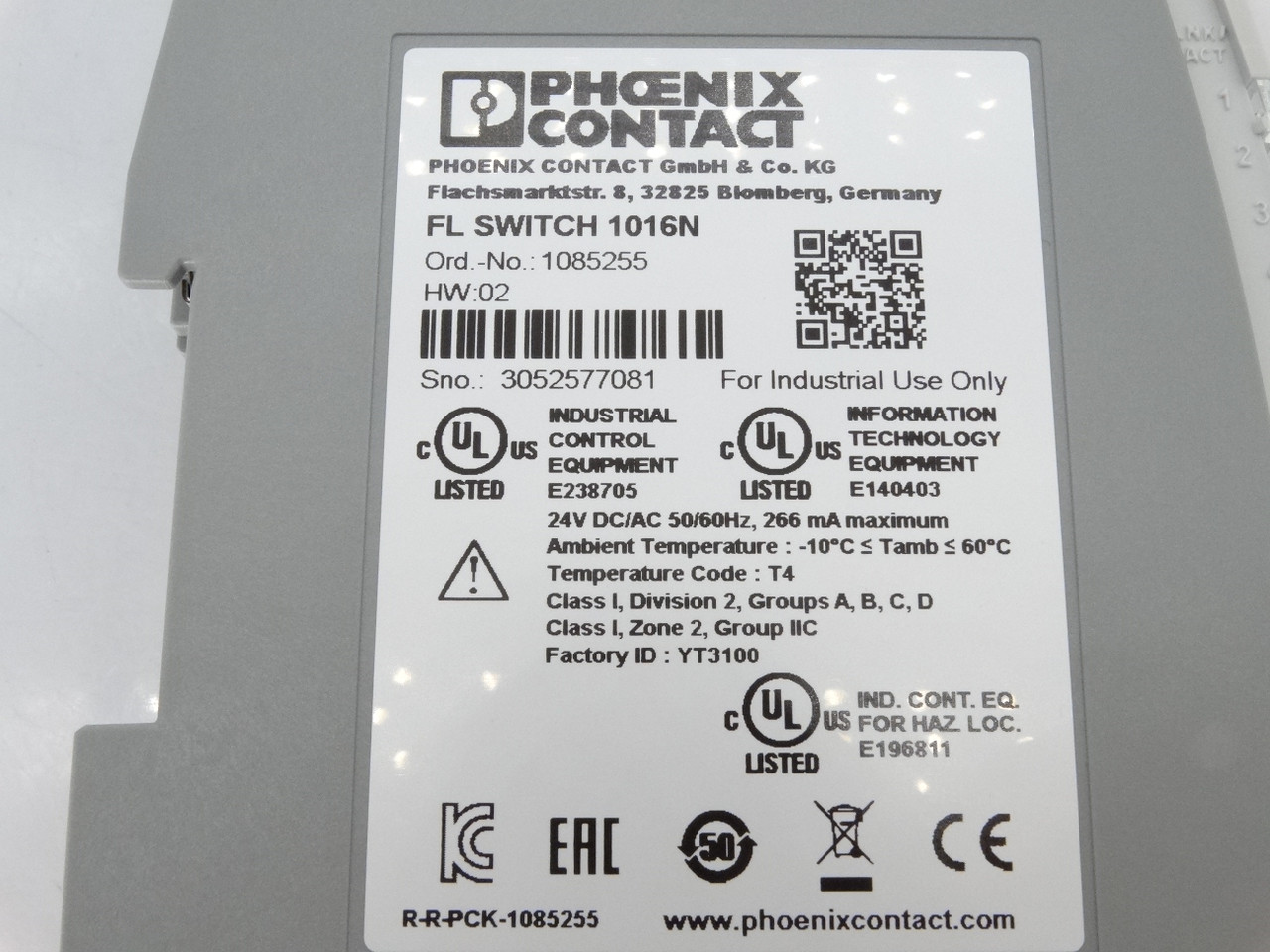 Phoenix Contact FL SWITCH 1016N Ethernet Switch
