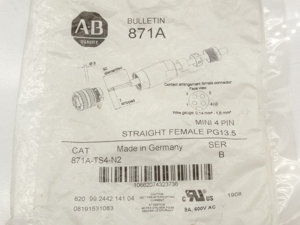 Allen Bradley 871A-TS4-N2 Connector