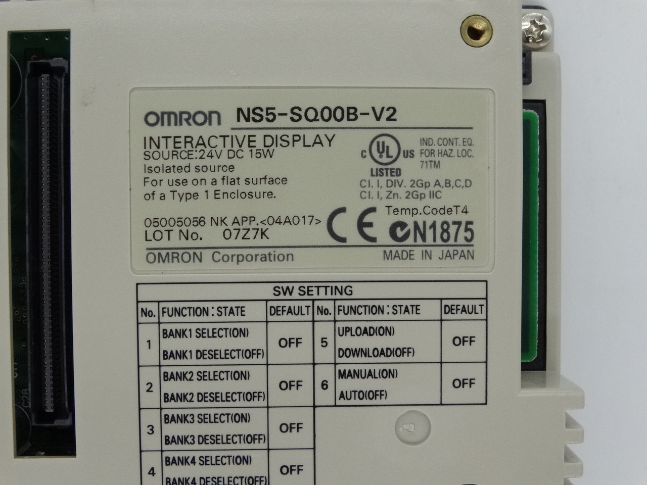Omron NS5-SQ00B-V2 HMI