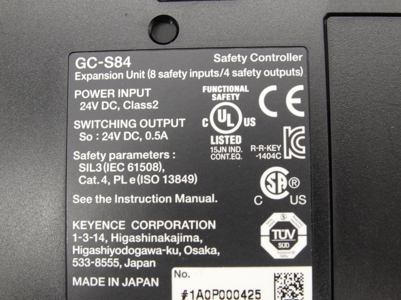Keyence Corp GC-S84 PLC Module