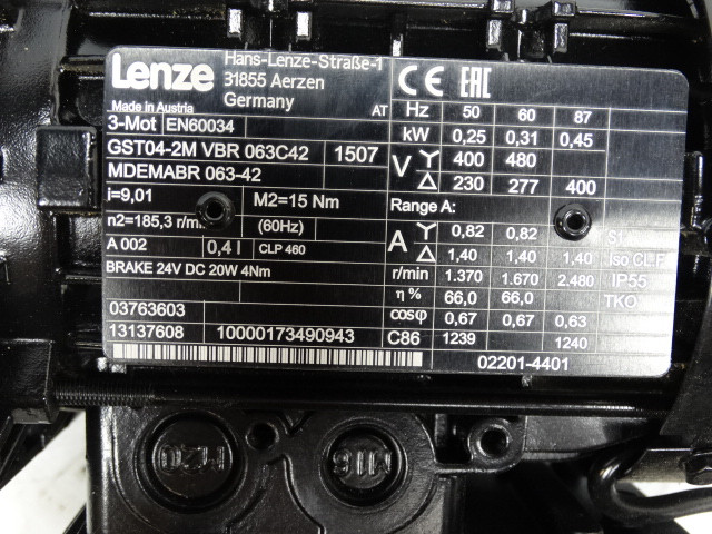 Lenze GST04-2M VBR 063C42 Motor