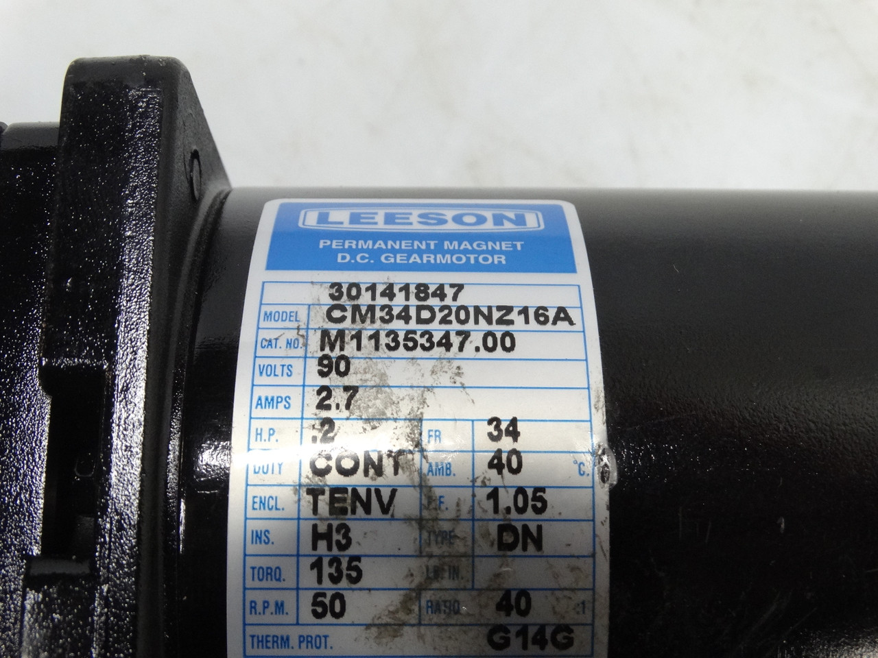 REGAL REXNORD CM34D20NZ16A Motor Used