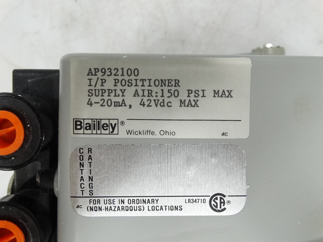 Process Control Bailey Bailey Controls AP932100 Valve
