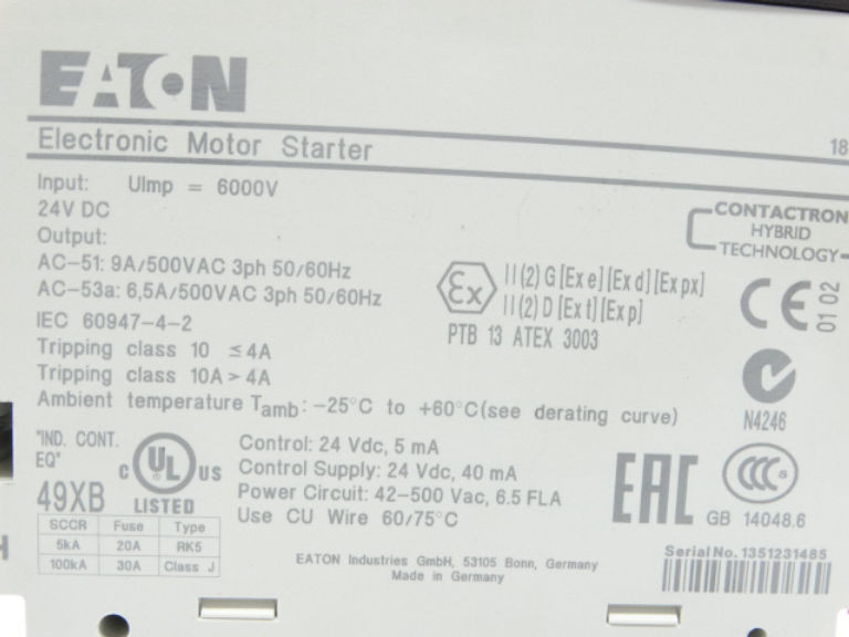 EATON CORPORATION EATON CORPORATION EMS-ROS-T-9-24VDC Relay