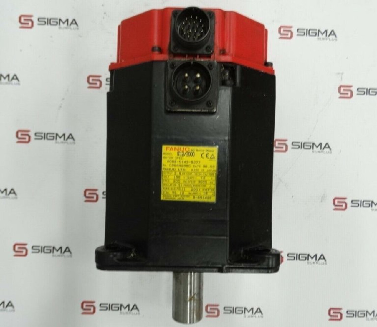 FANUC ?12/3000 A06B-0143-B077 AC SERVO MOTOR, 2.8KW, 155V, 12A, 200HZ,  3000RPM (72478 - USED)