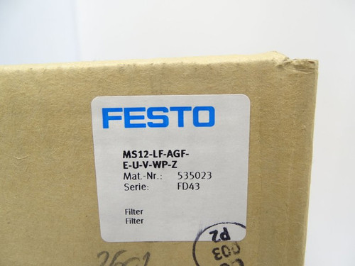 FESTO MS12-LF-AGF-E-U-V-WP-Z FILTER (128067 - NEW)