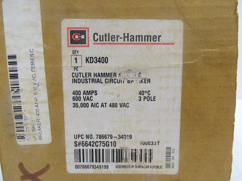 CUTLER-HAMMER KD3400 CIRCUIT BREAKER (133854 - NEW)