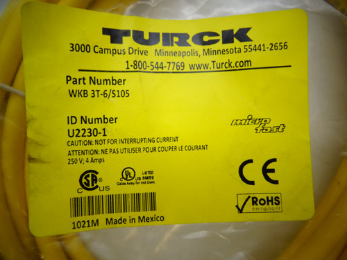 TURCK WKB 3T-6/S105 CABLE