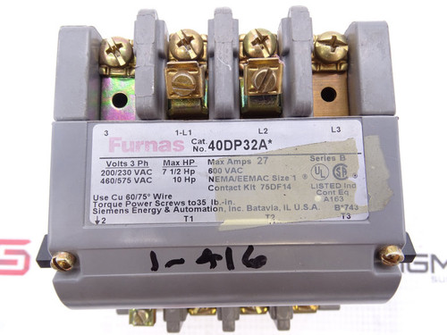 FURNAS ELECTRIC 40DP32AG CONTACTOR