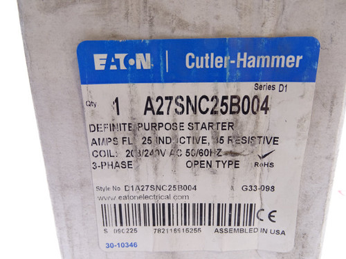 EATON CORPORATION A27SNC25B004 MOTOR STARTER
