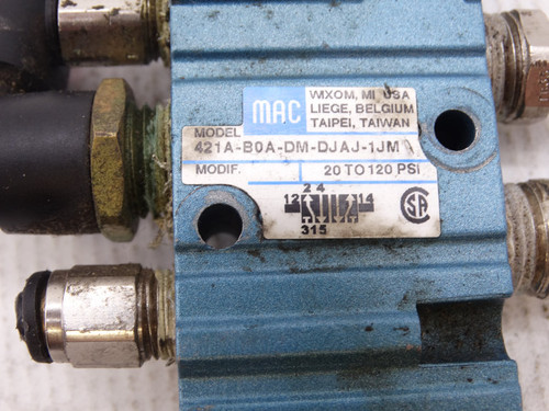 MAC VALVES INC 421A-B0A-DM-DJAJ-1JM VALVE