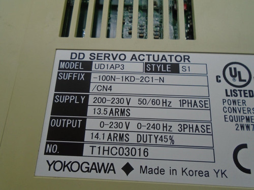 YOKOGAWA UD1AP3-S1-100N-1KD-2C1-N/CN4 ACTUATOR