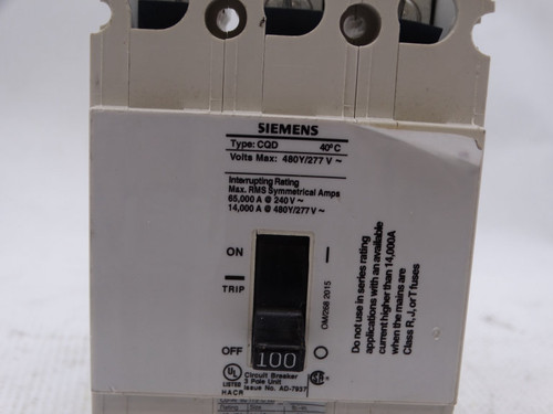 SIEMENS CQD3100 CIRCUIT BREAKER