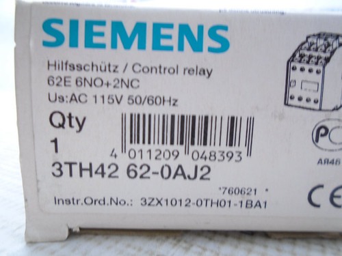 SIEMENS 3TH4262-0AJ2 CONTACTOR