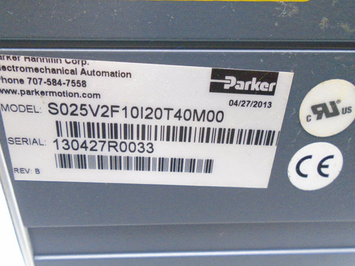 PARKER S025V2F10I20T40M00 SERVO DRIVE