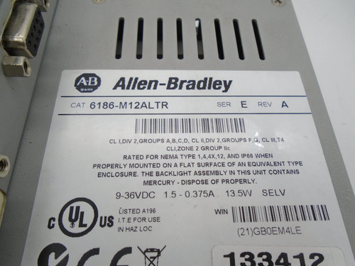 ALLEN BRADLEY 6186M-12ALTR SERIES E HMI